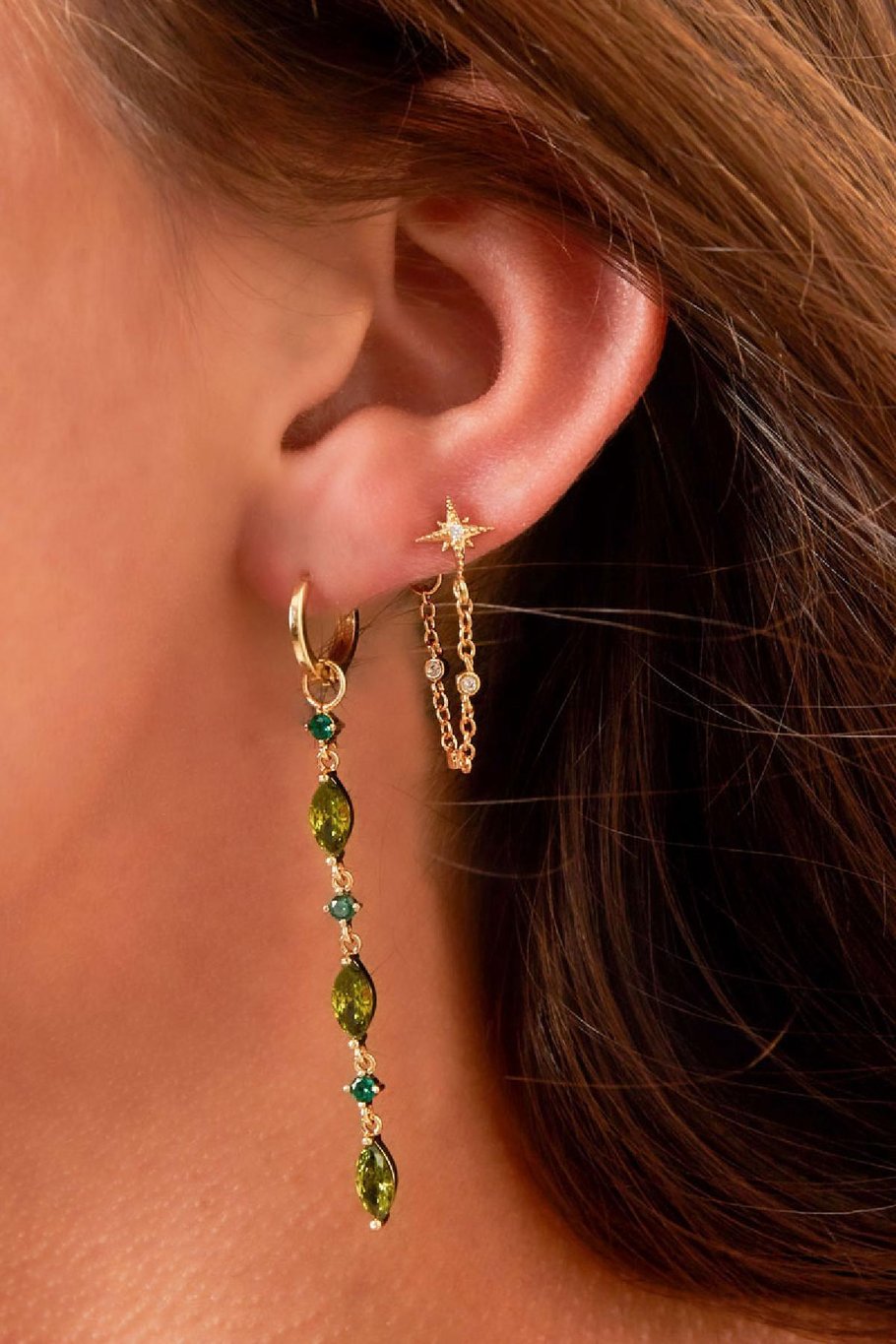 Pendientes piedras de colores - colección Sparkle Color dorado blanco Cobre Imagen4